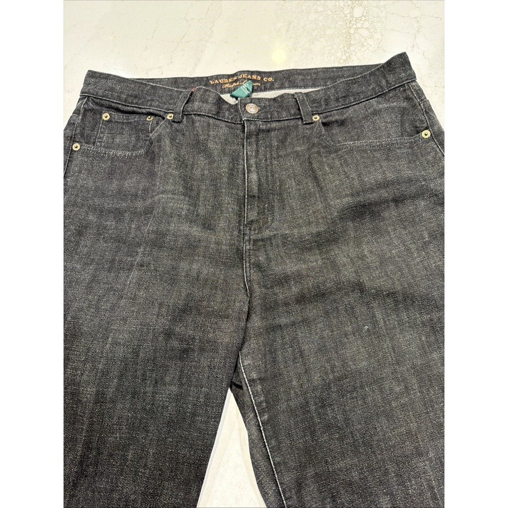 Lauren Jeans Co. Ralph Lauren Classic Straight Black Denim Jeans Women 14
